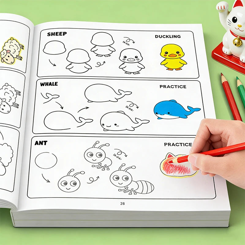 Learn How Draw Animals Step-by-step Coloring Kids 96 Animal Patterns