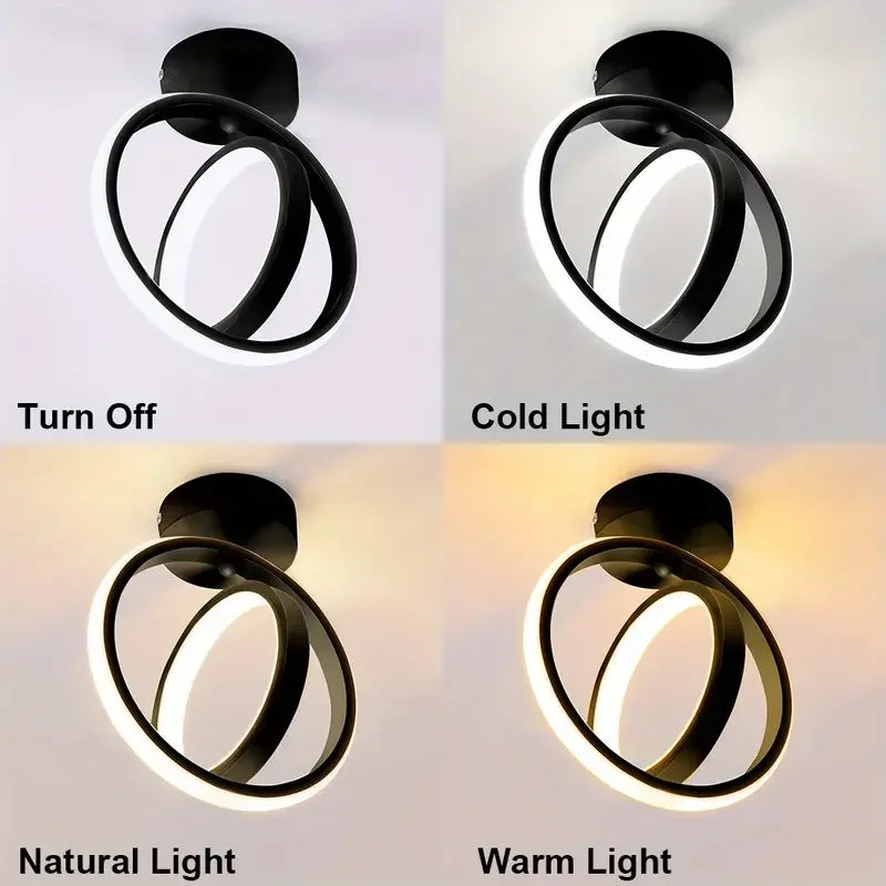 Modern 2-Ring LED Ceiling Light | Kitchen, Office & Balcony
