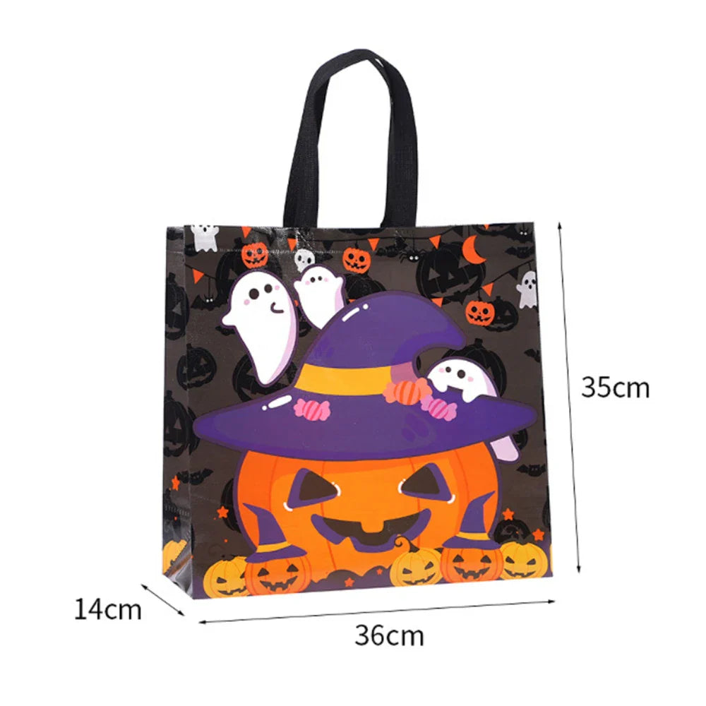 Halloween Trick or Treat Bag | Large Non-Woven Pumpkin Tote