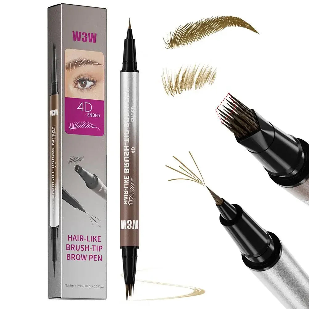 Hair Like 4D Micro Sculpting Eyebrow Pencil Dual Ended Multiple Prong Long Lasting Non Smudged Eyeliner Makeup Peaceful Pleasures Health and Wellness LIGHT BROWN