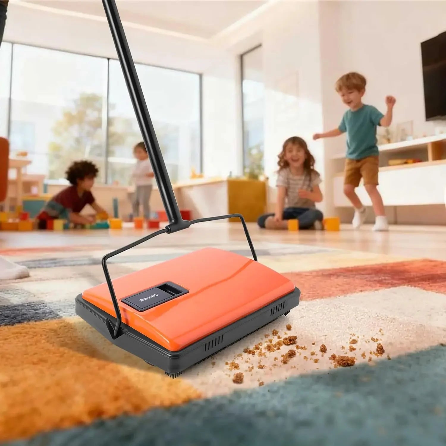 Manual Carpet Sweeper for Pet Hair – Dual Brush, No Power Cleaning Supplies Peaceful Pleasures Health and Wellness
