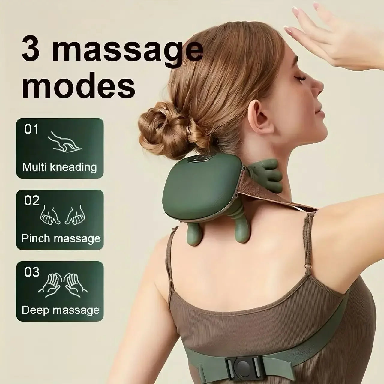 Portable Shoulder Neck Massager Realistic Bionic Five Finger Kneading Massager Powerful Massage For Cervical Back Waist Leg Pain Peaceful Pleasures Health and Wellness