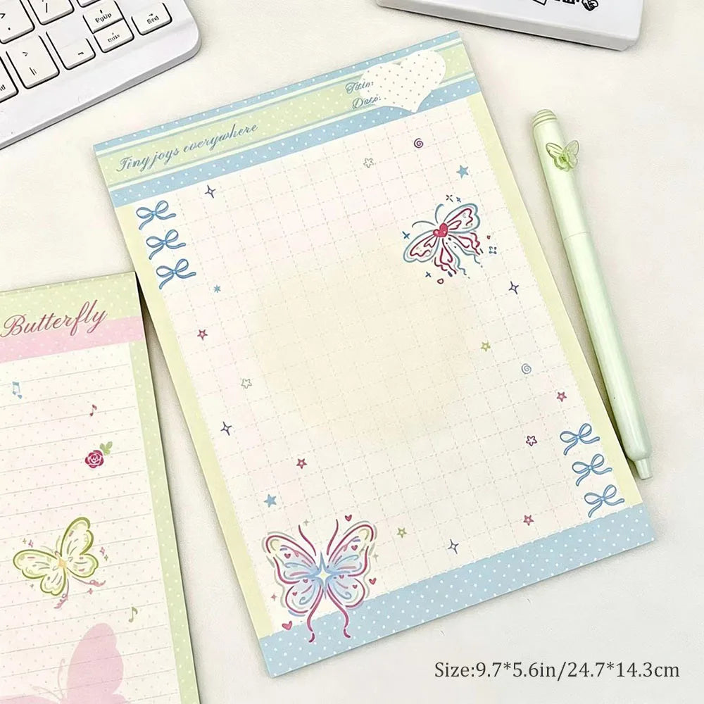 Colorful Butterfly Ins A5 Notebook Pink Green Gradient Rose Fragrant