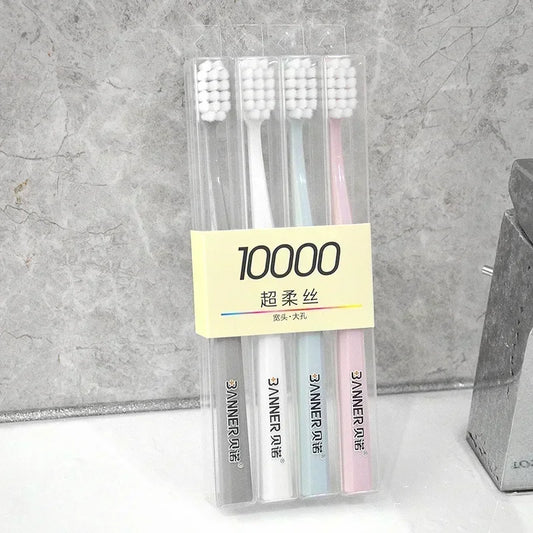 Tooth Care Oral Hygien Supplies, 4Pcs/set Small Head Soft Bristle Toothbrush for Family Travel Peaceful Pleasures Health and Wellness