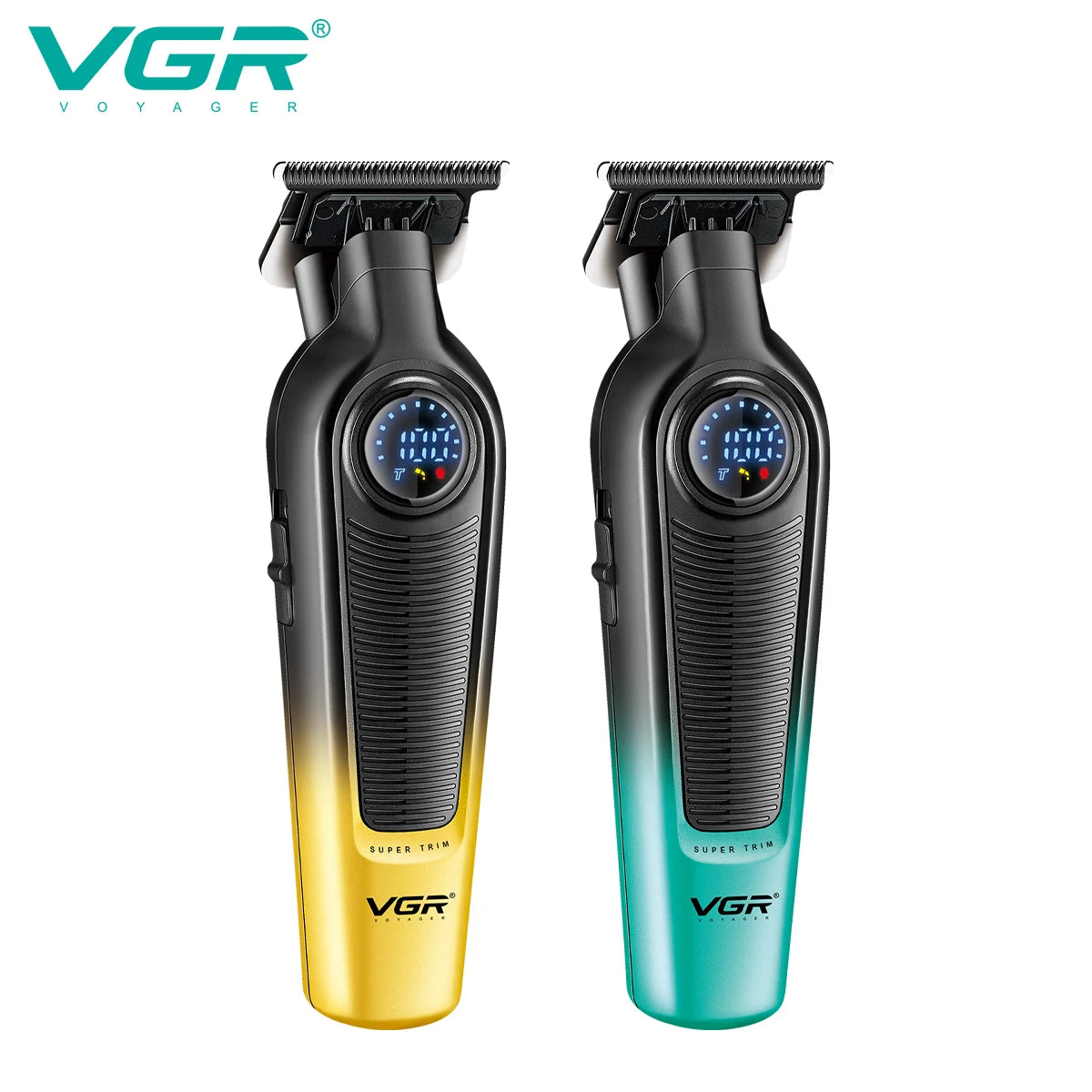 VGR NEW Men's Electric Hair Clipper Gradient Metal Body Hair Trimmer LED Intelligent Digital Display Home Carving Pusher V-996 Peaceful Pleasures Health and Wellness