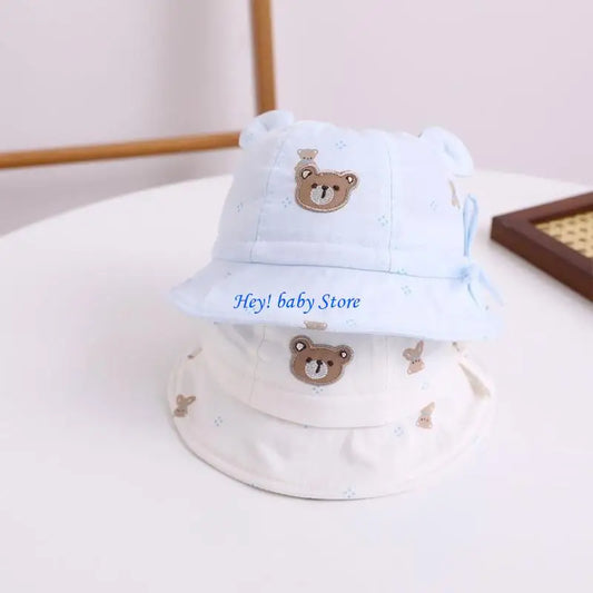 Baby Sun Hat Cartoon Bear Bucket Hat – Infant & Toddler Baby Bucket Hat Peaceful Pleasures Health and Wellness