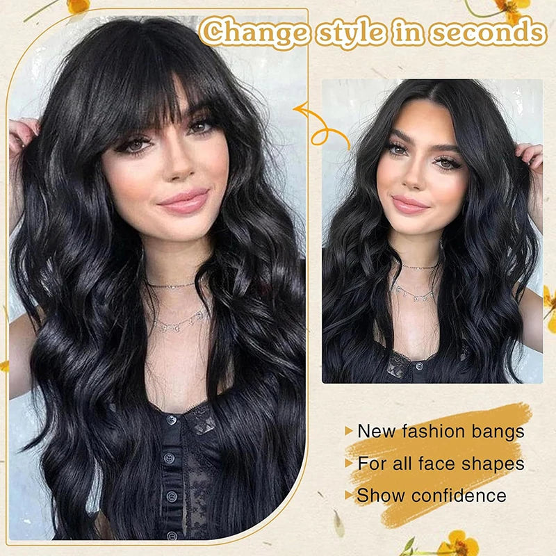 Synthetic Fake Air Bangs Natural Hair Extension Front Fringes Hairpiece Black Brown Clip In Bangs Double Sideburns Hair Styling Peaceful Pleasures Health and Wellness