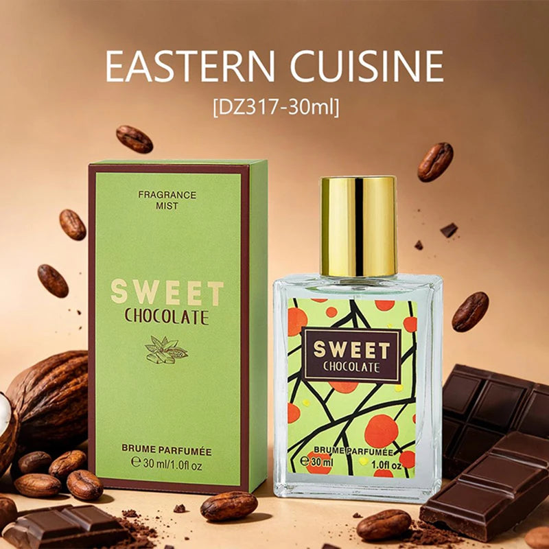 Women Eau De Toilette 30ml With Fruit Floral Gourmand Note Long-lasting Light Scent Daily Casual Perfume Fresh Elegant Fragrance Peaceful Pleasures Health and Wellness Sweet Chocolate 30ml