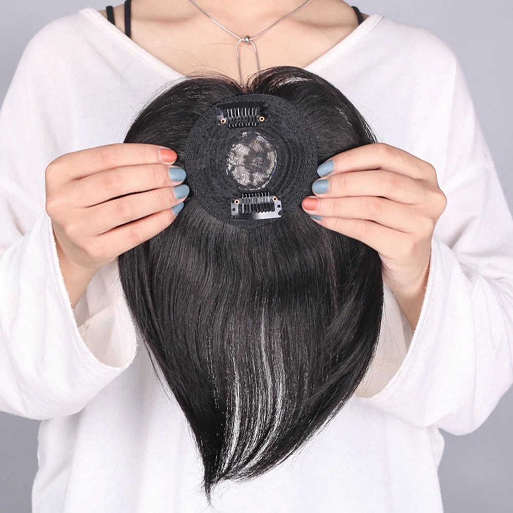 Head Covering Wig Natural Invisible One-Piece Short Straight Hair Replacement Patch Lightweight Seamless Synthetic Wig Peaceful Pleasures Health and Wellness