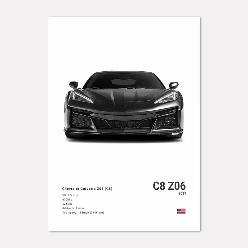 Famous Cars IE GT Canvas Wall Art Print Poster C C C Home Decor Modern Mural Unframed Birthday Gift Peaceful Pleasures Health and Wellness P1 40x60cm
