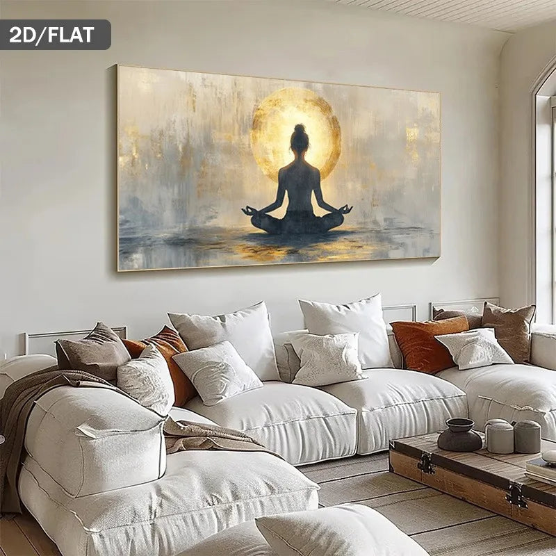 Abstract Zen Female Meditation Canvas Print | Minimalist Wall Art Canvas Wall Art Print Peaceful Pleasures Health and Wellness