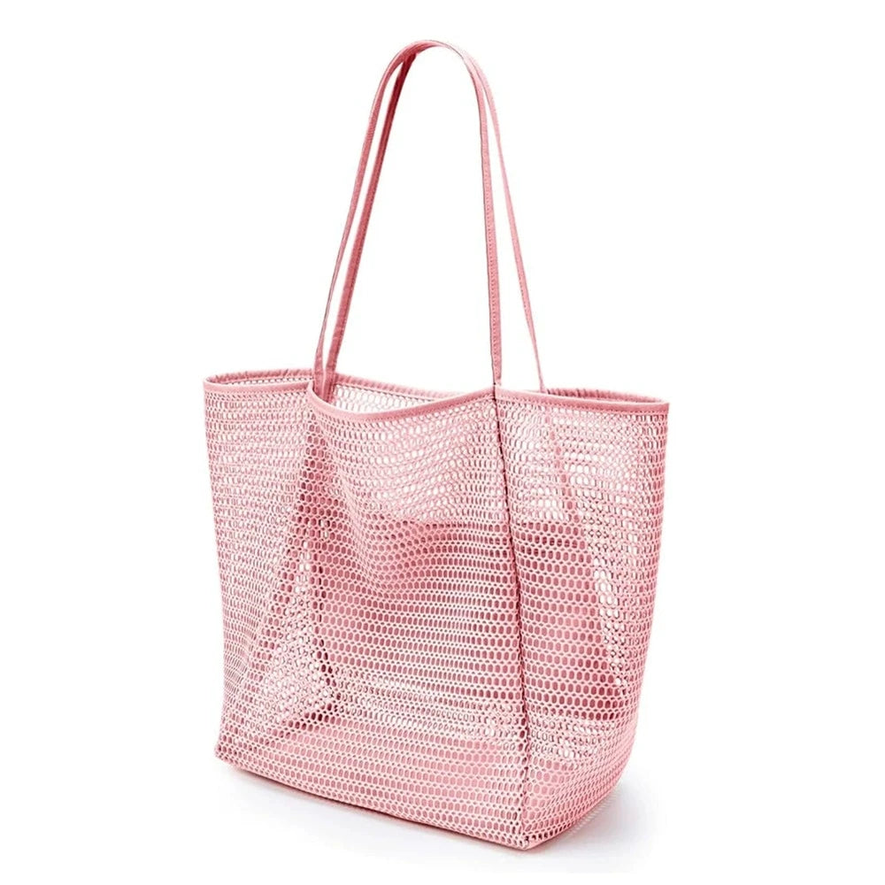 Large Foldable Mesh Beach Bag – Women's Shoulder Tote