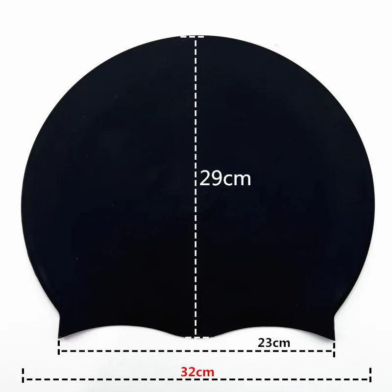 Large Silicone Swim Cap for Long Hair – Anti-Slip Waterproof