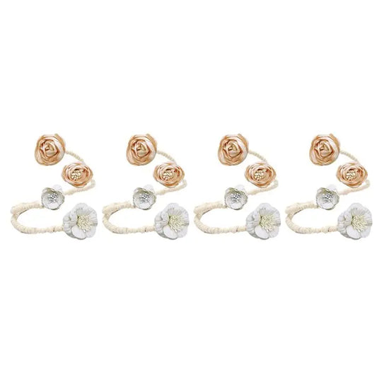 A36T-Flower Curtain Tie Curtain Buckle Versatile Living Room Punch-Free Tie Rope Suitable For A Variety Of Styles Peaceful Pleasures Health and Wellness Champagne