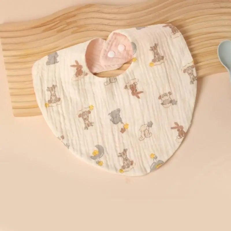 4-Layer Cotton Baby Drool Bibs – Soft, Absorbent, Floral