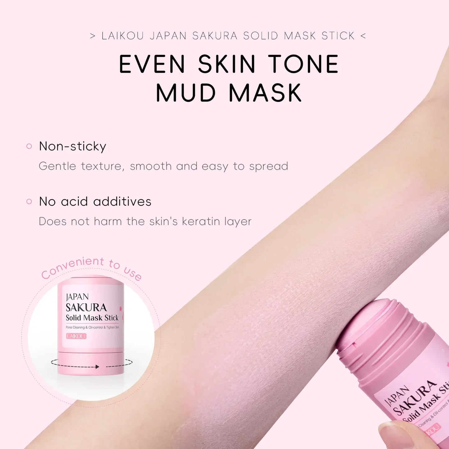 LAIKOU Sakura Mud Mask Stick – Pore Cleansing & Oil Control