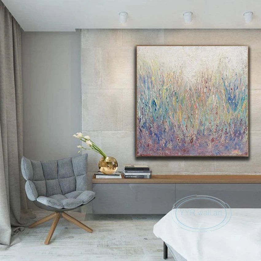 Large Luxury Wall Decor Poster Abstract Handmade Oil Painting Home Aesthetics Mural Living Room Bedroom Porch Hanging Picture Peaceful Pleasures Health and Wellness