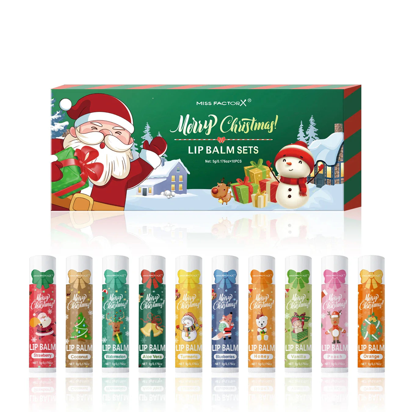 10-Piece Lip Balm Gift Set – Hydrating & Color-Brightening