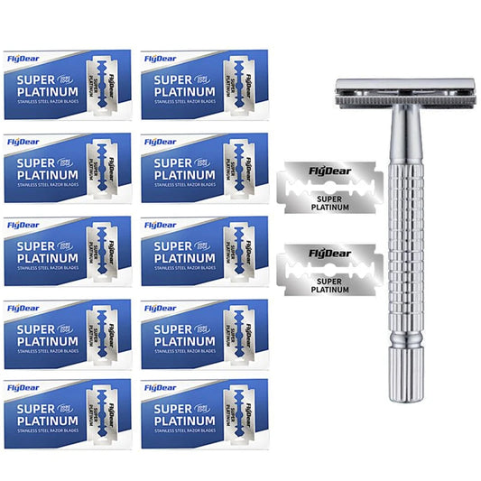 Men's Stainless Steel Double-Blade Safety Razor | Classic Manual Safety Razor Peaceful Pleasures Health and Wellness