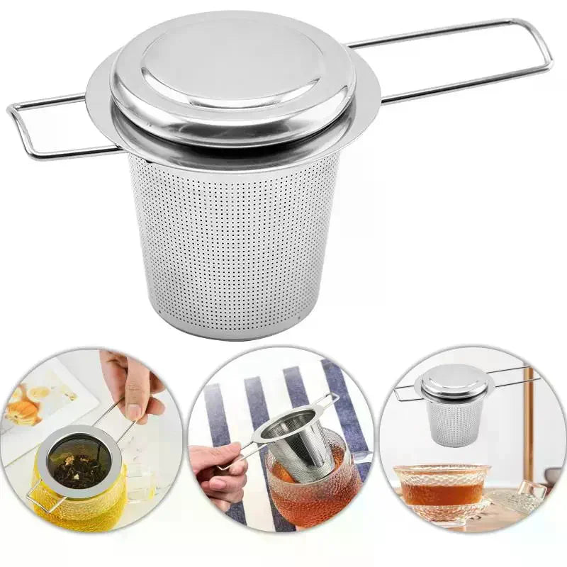 Stainless Steel Mesh Tea Infuser with Lid | Loose Leaf Strainer Mesh Tea Infuser Peaceful Pleasures Health and Wellness