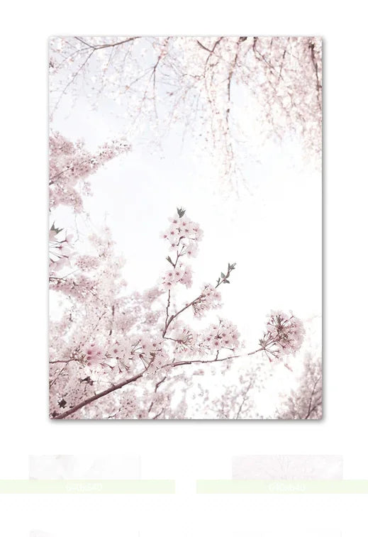 HD Canvas Wall Art for Living Room Cherry Blossoms Peony Carnation Flower Nordic Mountain Modern Pink Color Poster Home Decor Peaceful Pleasures Health and Wellness 08 20x30cm Unframed