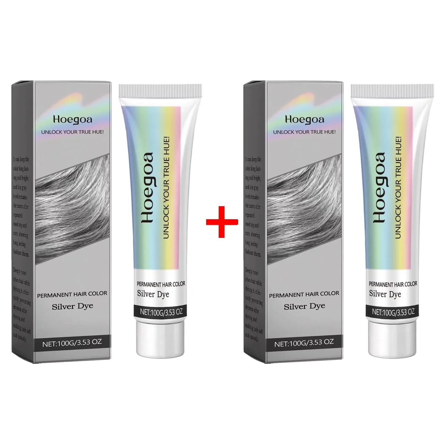 Gray Silver Hair Dye Cream – Metallic Smoky Punk Style 100g