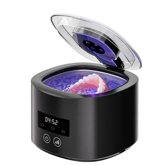 USB Rechargeable 50KHZ Ultrasonic Braces Cleaning Machine Multi-Function Invisible Retainer Denture Cleaner for Oral Care Peaceful Pleasures Health and Wellness