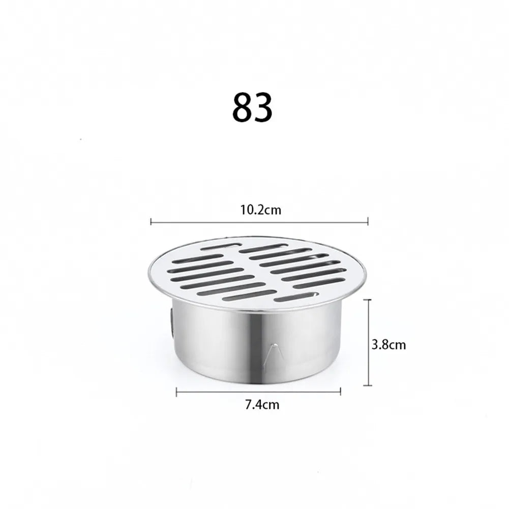 Stainless Steel Floor Drain Balcony Drainage Roof Round Cover Rain