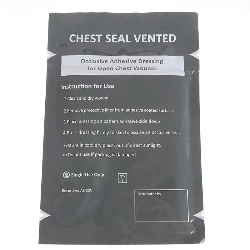 Chest Seal Wound Care for Emergency or Tactical Situations Advanced Adhesive Sterile Transparent Lightweight Vent Life-Saving Peaceful Pleasures Health and Wellness A1