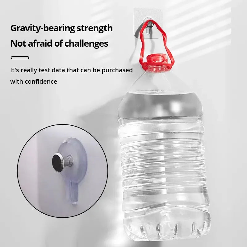 10-Pack Transparent Self-Adhesive Wall Hooks – No Damage