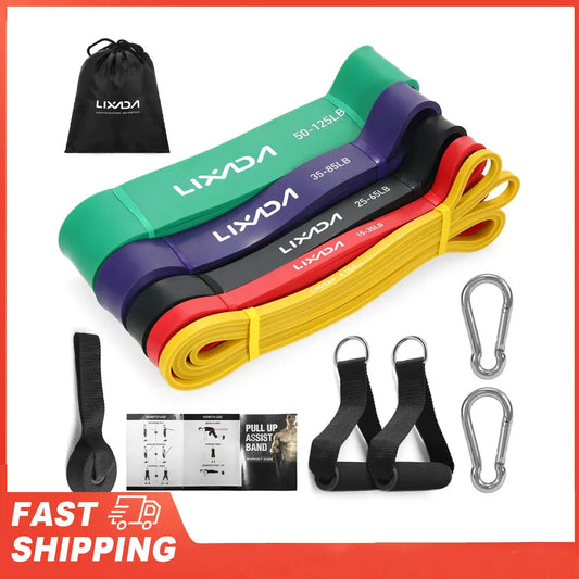 Lixada Powerlifting Workout Exercise Stretch Bands Carry Bag 5 Packs Peaceful Pleasures Health and Wellness