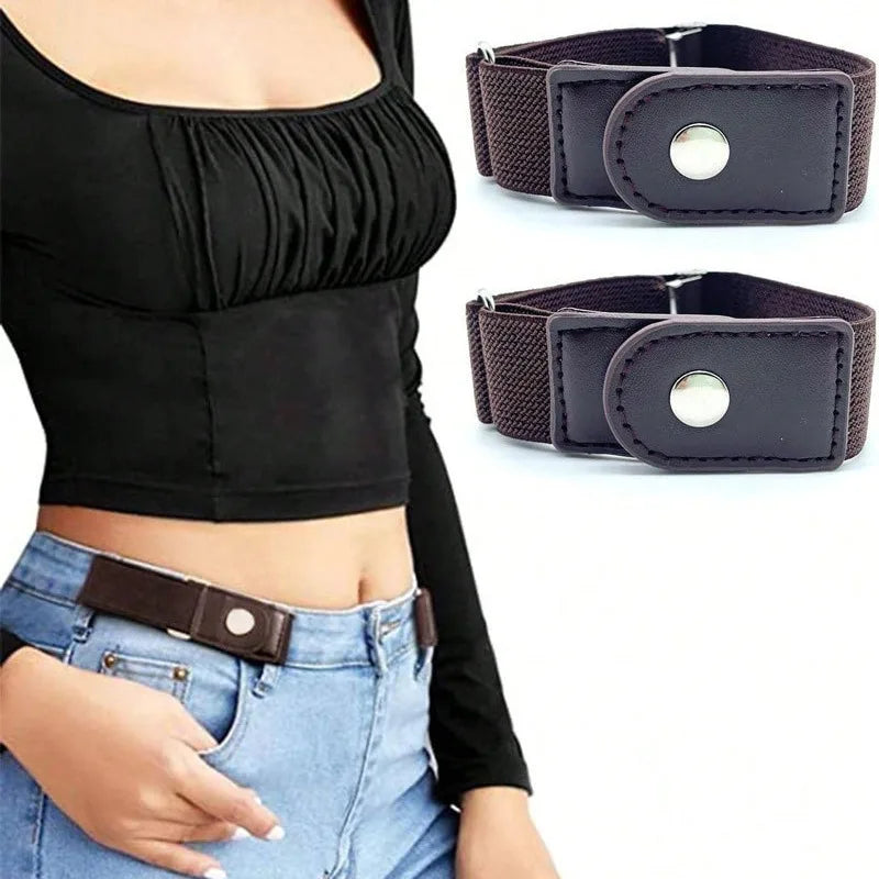 2-Pack No Buckle Elastic Belt Unisex | Invisible Stretch Belt