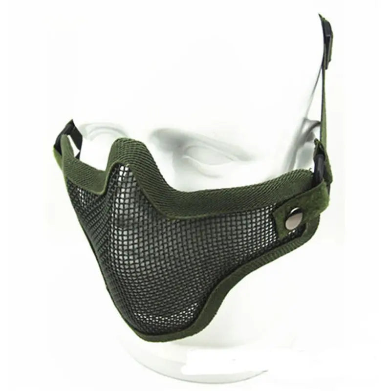 Tactical Airsoft Half Face Metal Mesh Mask – 3 Colors Tactical Face Mask Peaceful Pleasures Health and Wellness armygreen
