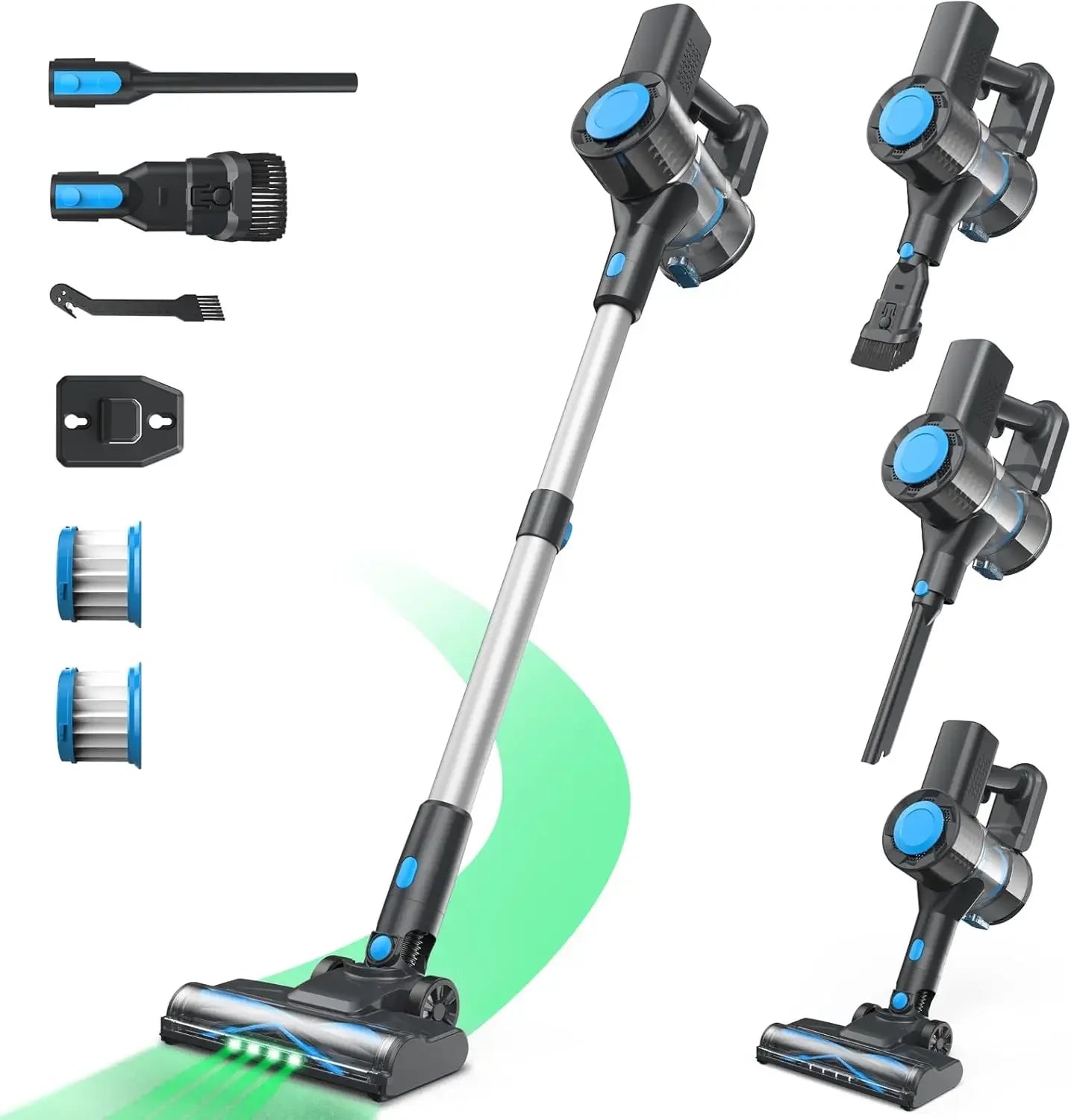 Lightweight Cordless Stick Vacuum with Self-Standing, Anti-Tangle, 8-in-1 for Hardwood Floors & Pet Hair Peaceful Pleasures Health and Wellness United States