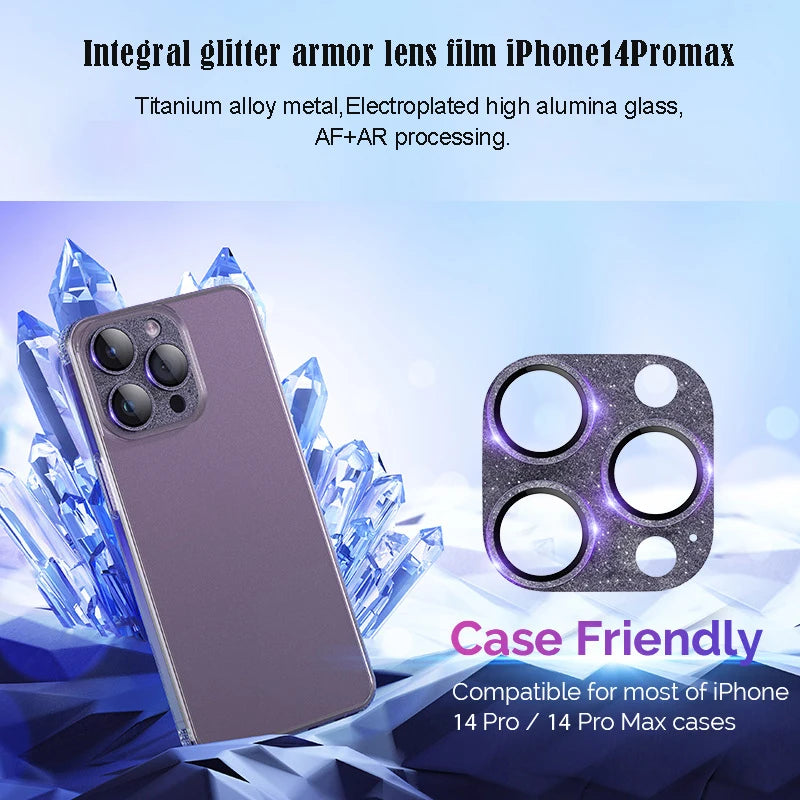 Integral Glitter Armor Lens Film for iPhone13 14 15 Pro Max Accessories for iphone Camera Protector for iphone 15 Lens Camera Peaceful Pleasures Health and Wellness