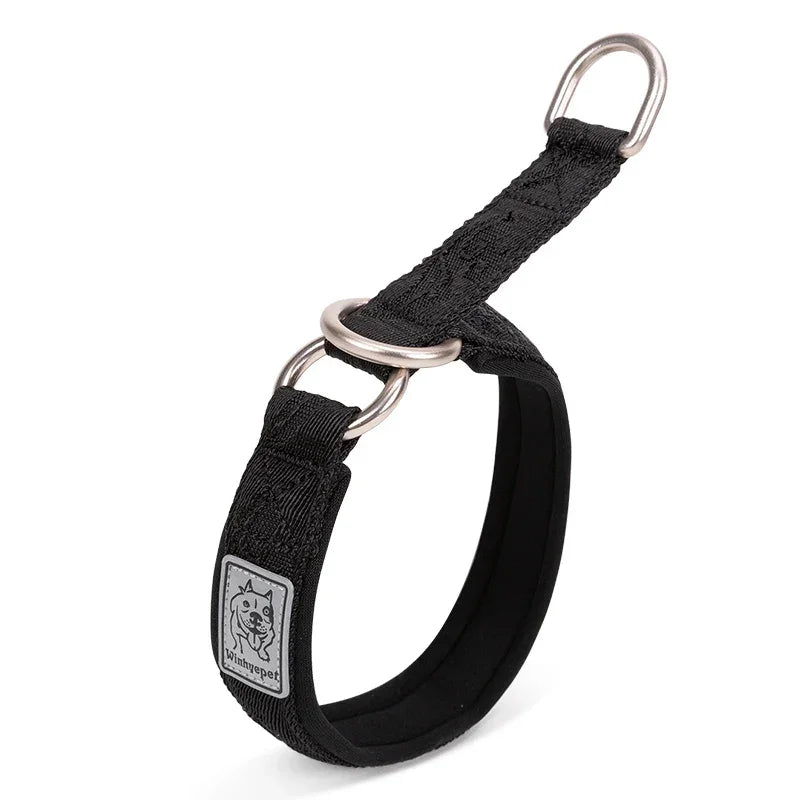 TRUELOVE P chain Pet Reflective Collar Nylon Best Neoprene Padded Half Choke Training Lightweight Washable Sports YC1852 Peaceful Pleasures Health and Wellness Black Neck-30-40CM China Mainland