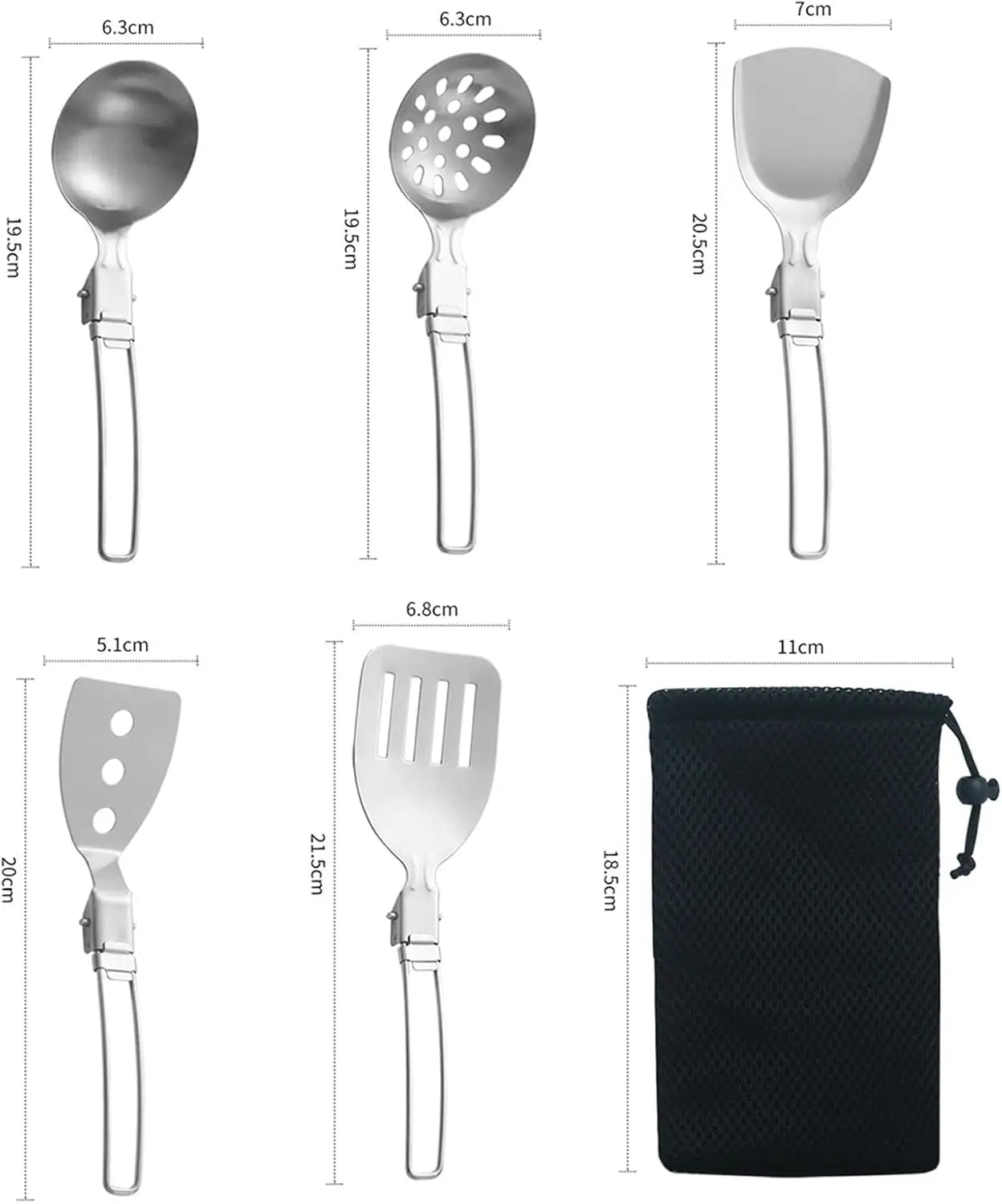 Folding Spatula Spoon Shovel Food Turner Portable 304 StainlessSteel Outdoor Camping BBQ Cooking Tableware Picnic Supplies ﻿ Peaceful Pleasures Health and Wellness