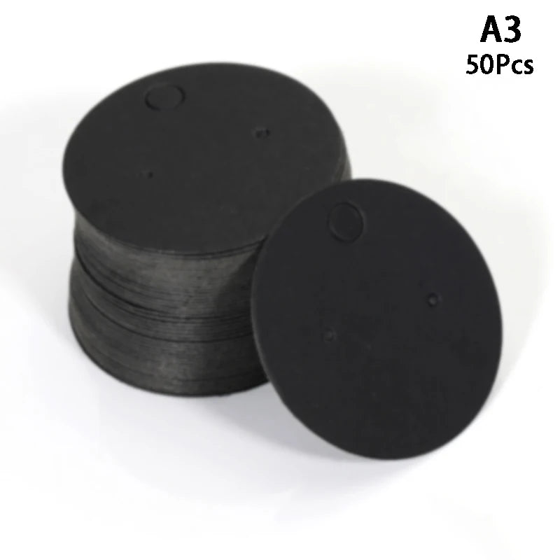 50pcs Round Kraft Paper Earring Display Cards | Jewelry Hanging Tags