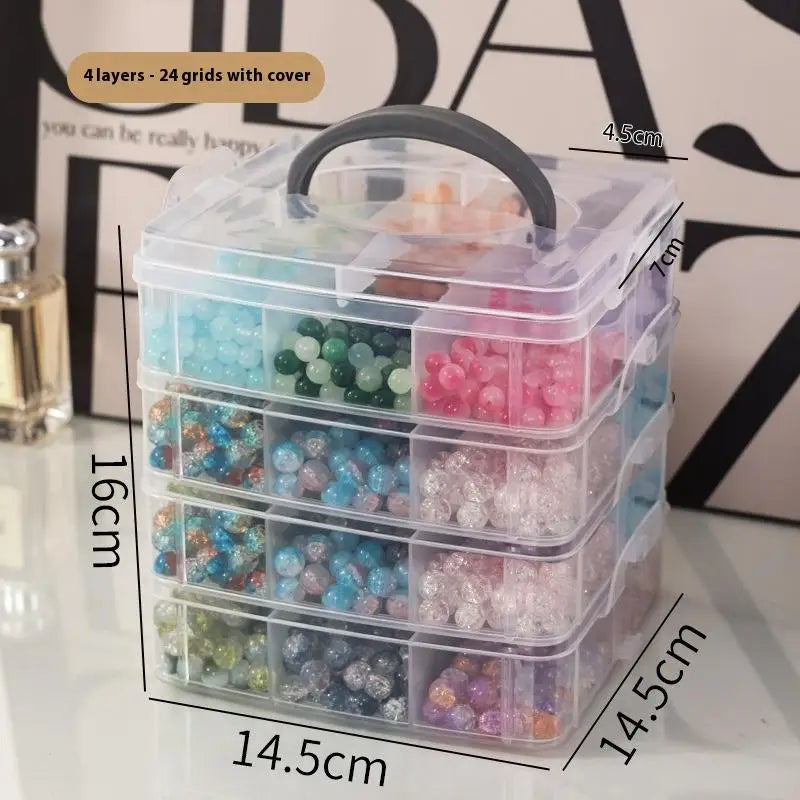 Stackable Clear Plastic Storage Box | 1-4 Tier Compartment Organizer