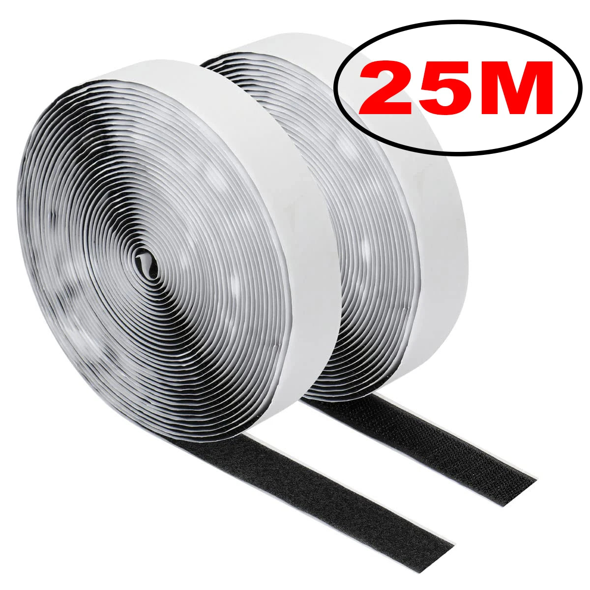 1-25M Velcros Self-Adhesive Hook And Loop Tape Fastener House Diy Magic Tap Auto Adhesive Strong Glue Stickers Sticker Strap Peaceful Pleasures Health and Wellness Black 25M 50mm