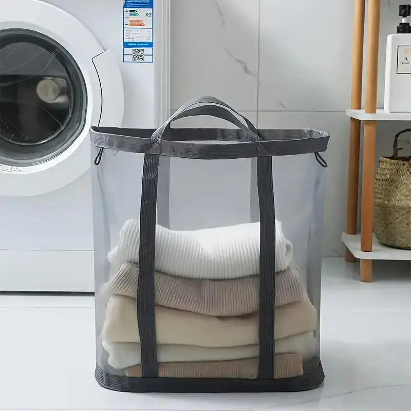 Foldable Dirty Laundry Basket Mesh Breathable Laundry Basket Clothes Toy Storage Baskets Large Capacity Home Storage Supplies Peaceful Pleasures Health and Wellness