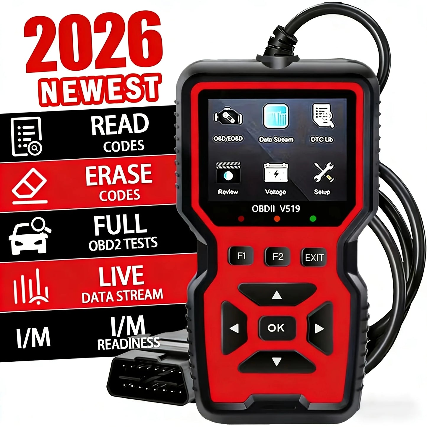 V519 OBD2 Scanner – USB Automotive Diagnostic Tool Peaceful Pleasures Health and Wellness Default Title