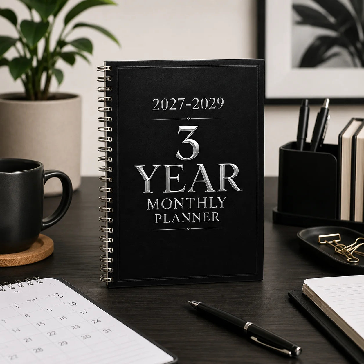 2027-2029 3-Year Monthly Planner A5 Spiral Notebook Minimalist