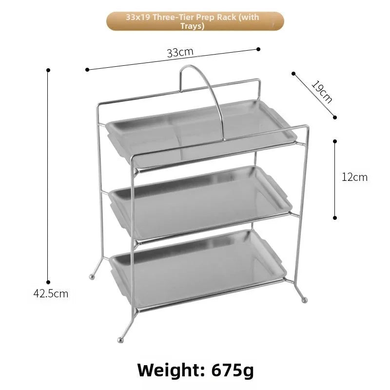 304 Stainless Steel Rectangular Barbecue Rack Portable Design