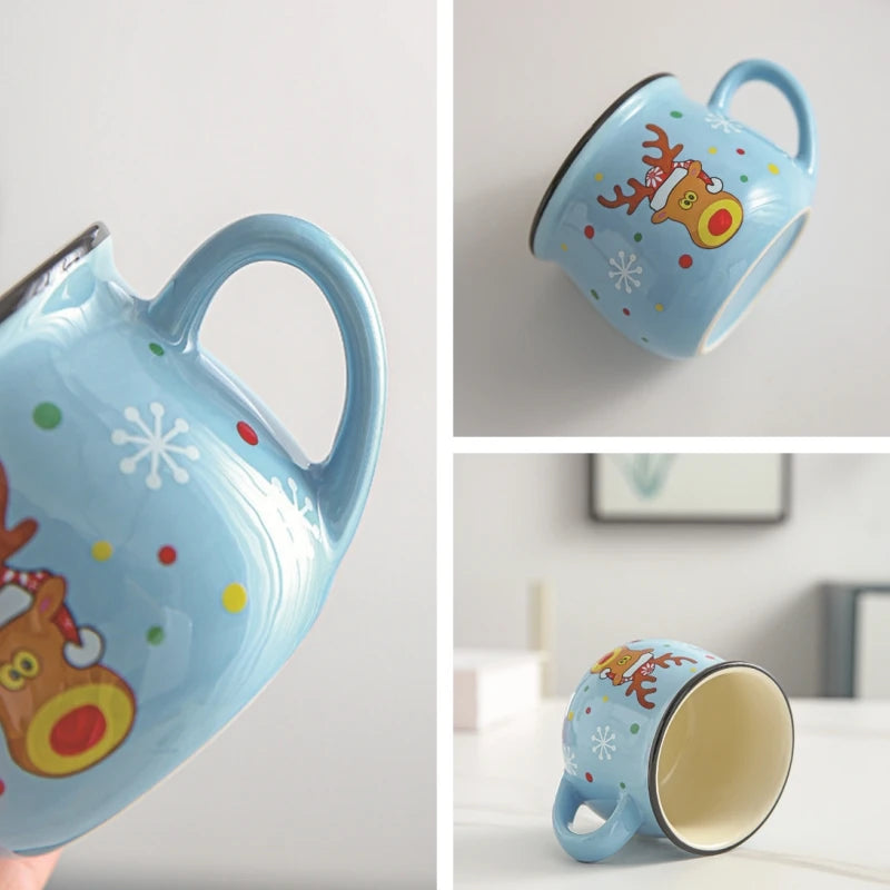 Ceramic Mousse Cup Cartoon Santa Claus Bakery Dessert Mug High-temperature Resistant Coffee Breakfast Cup Children's Water Mug Peaceful Pleasures Health and Wellness