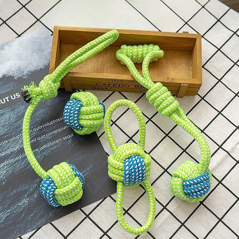 Dog Toy Rope Ball Toy for Dogs Training Toy for Dogs Teeth Cleaning Tug Toy Interactive Knot Rope Resistant To Biting Molars Peaceful Pleasures Health and Wellness 05