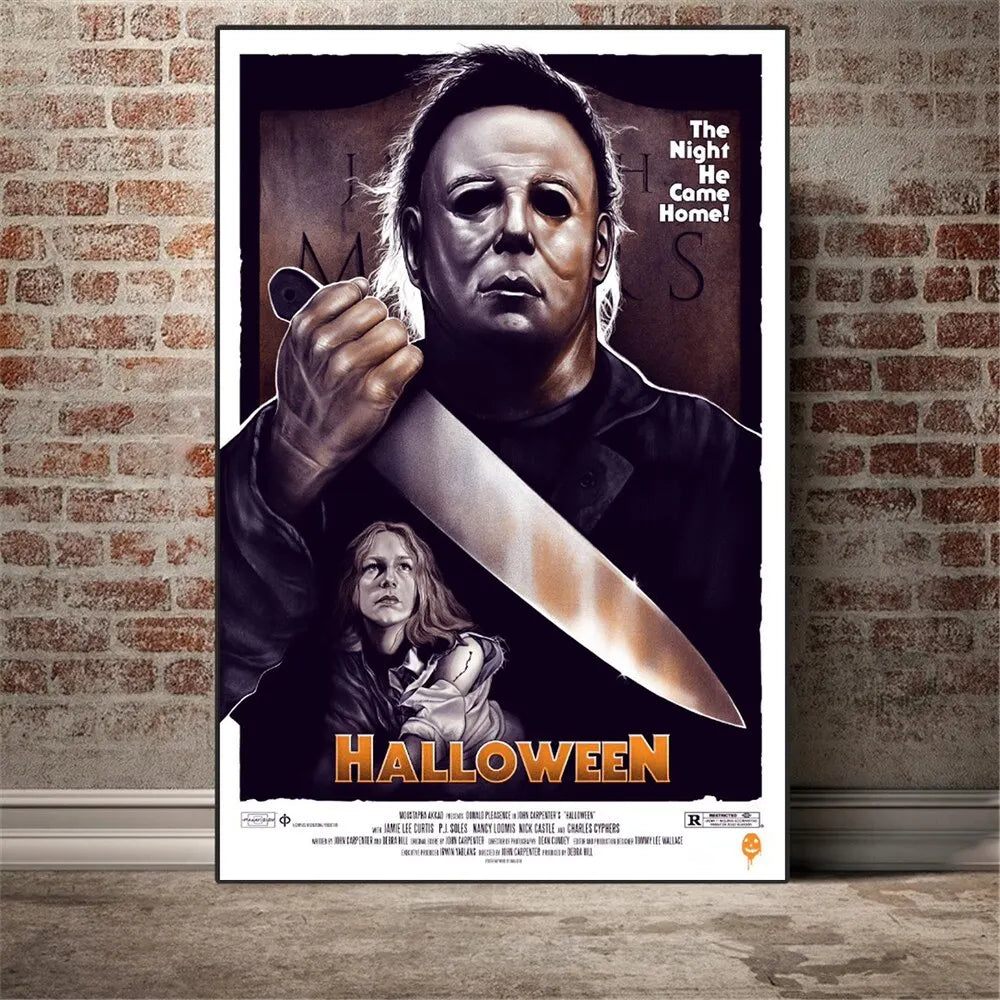 Michael Myers Canvas Wall Art | Halloween Horror Poster Print Canvas Wall Art Peaceful Pleasures Health and Wellness