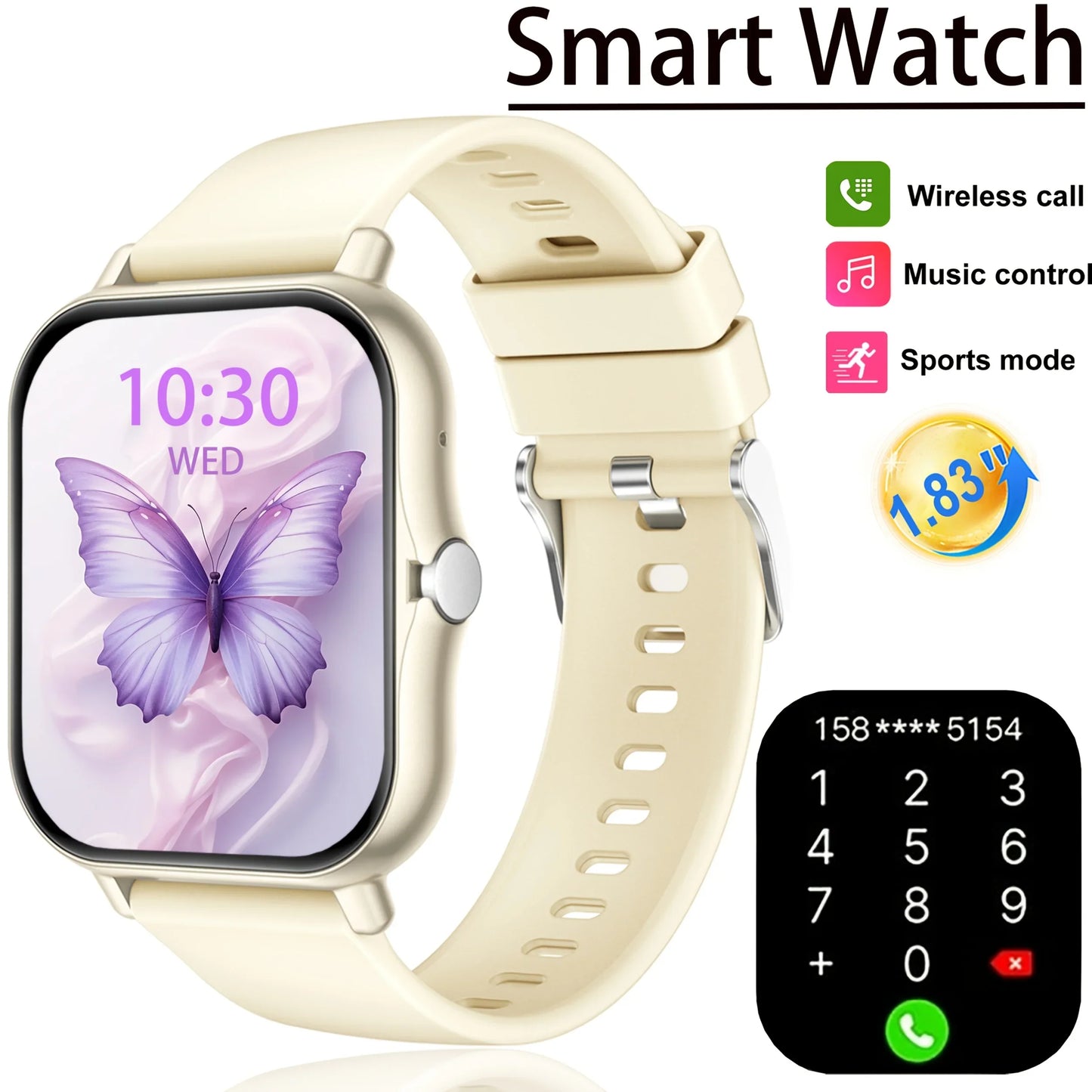 ERUN 1.83" Smartwatch – Bluetooth Calling, Fitness & Sleep Track