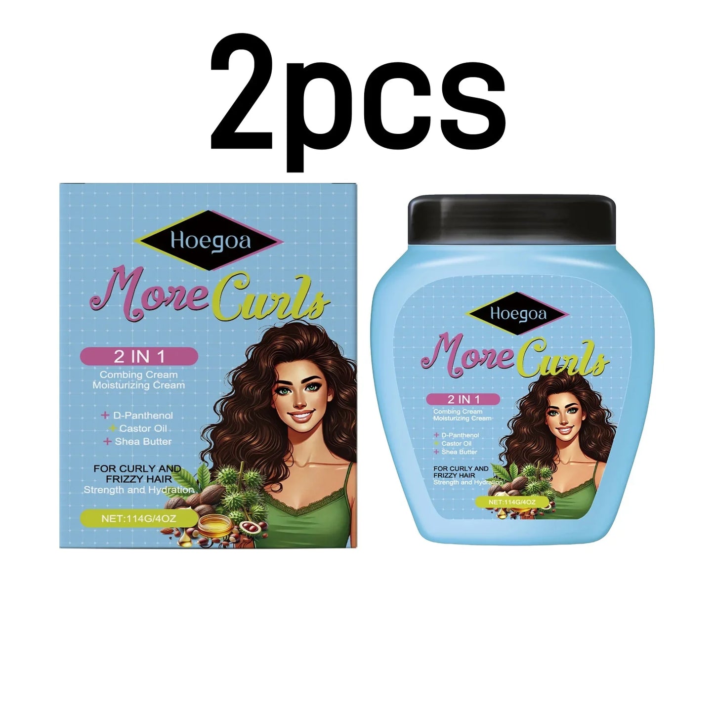 Hoegoa 2-in-1 Combing Cream – Anti-Frizz & Shine 114g