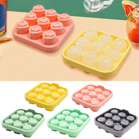 Rose Ice Cube Tray – 9-Cavity Silicone Mold for Whiskey Silicone Ice Mold Oasis Select
